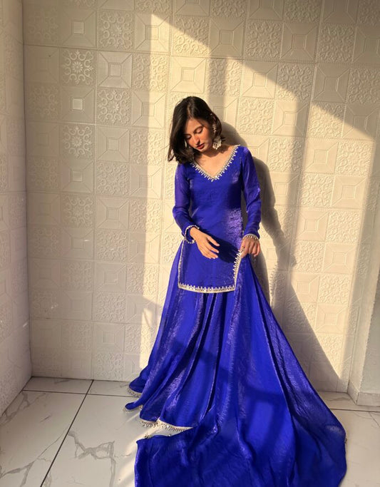 Blue Sharara Set