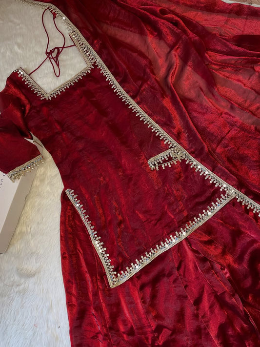 Red Sharara set
