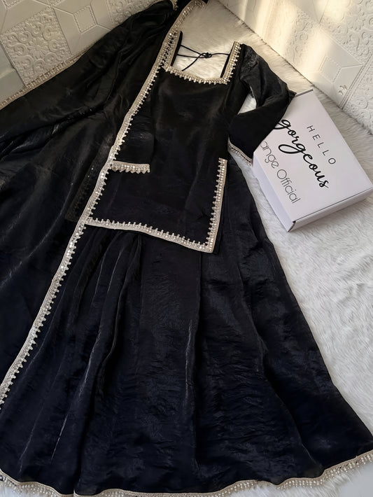 Black Sharara set